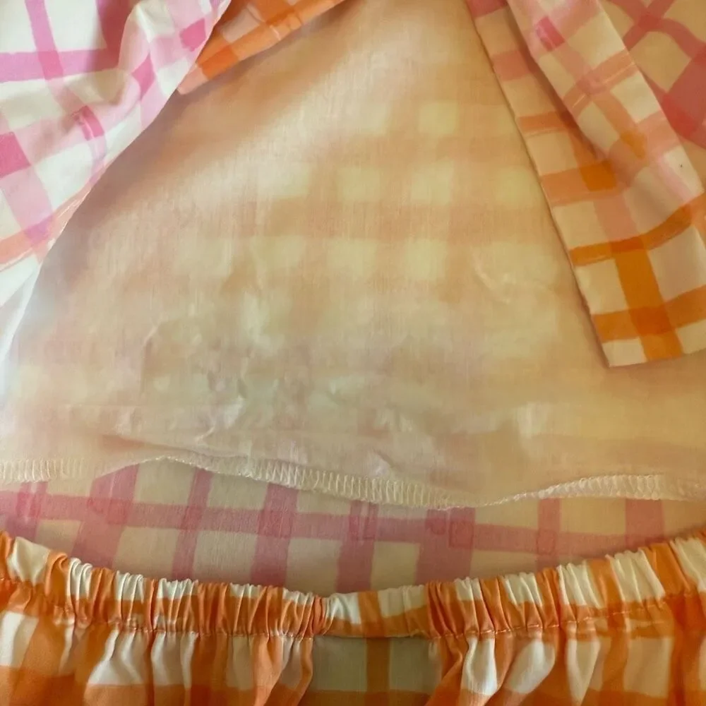 Scoop Bow Back Pastel Plaid Midi Dress Size 22 Soft Girl, Coastal